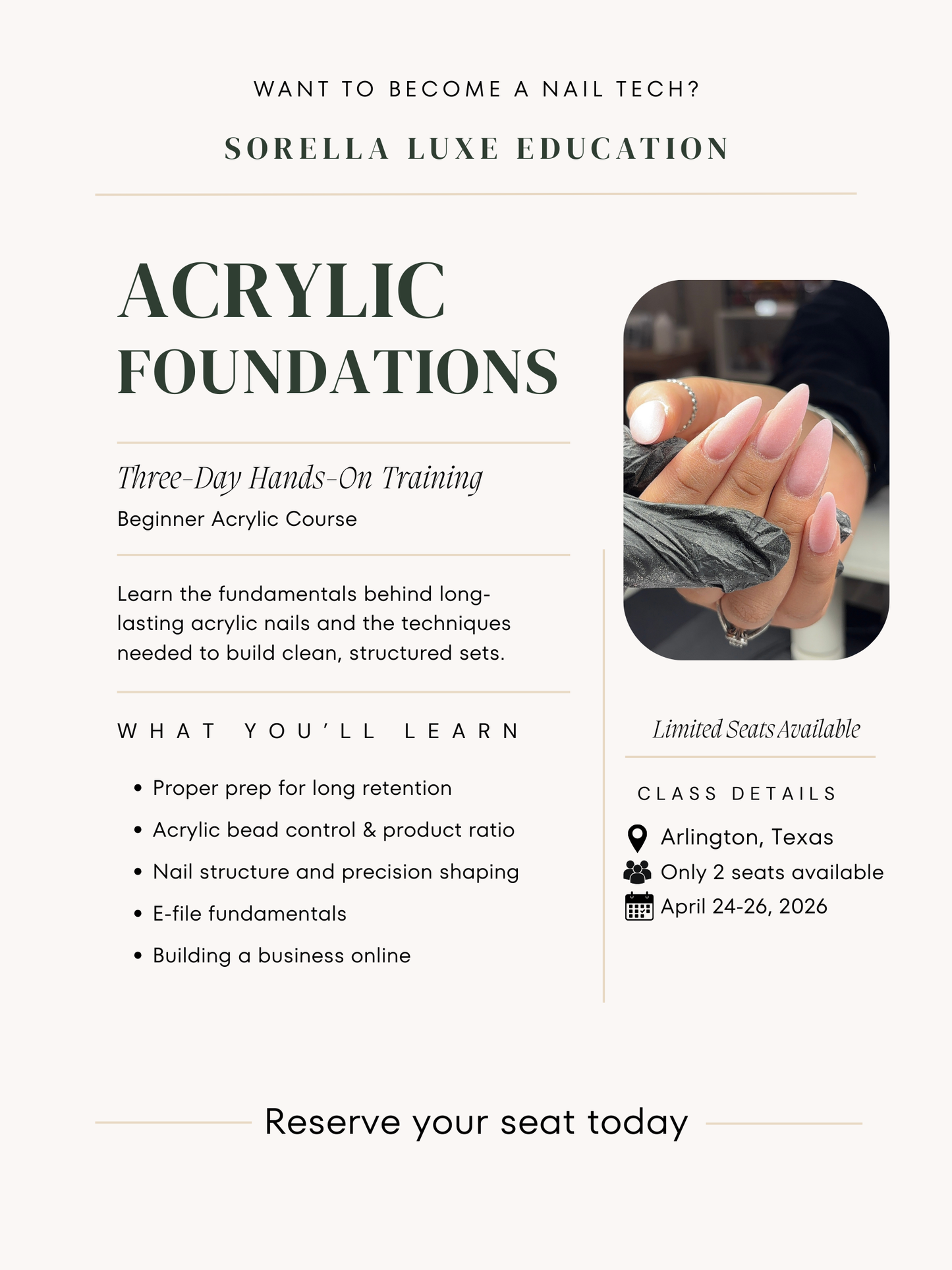 Acrylic Foundations: 3-Day Hands-On Experience